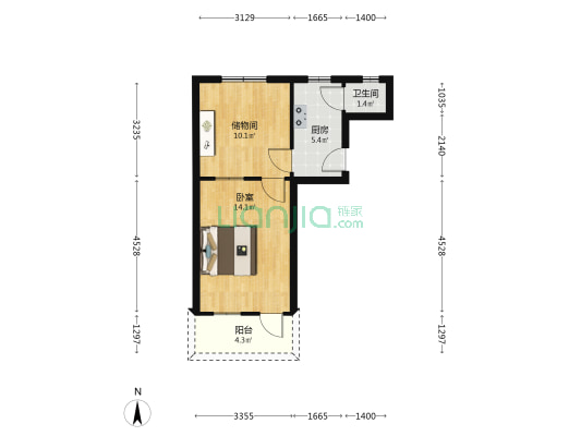 副食品公司 1室0厅1卫 44平方
