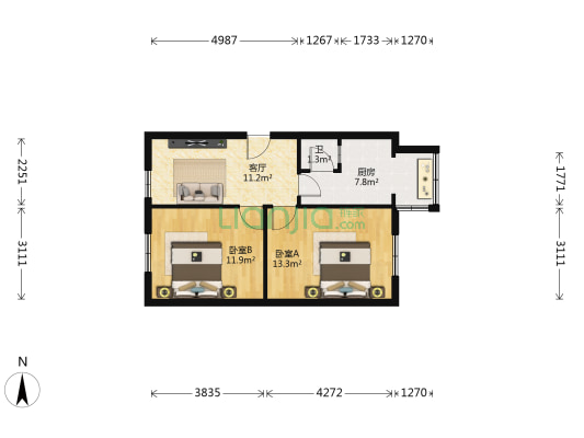 洗面桥巷6号 2室1厅1卫 39平方