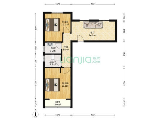 武夷路338弄 2室1厅1卫 69平方