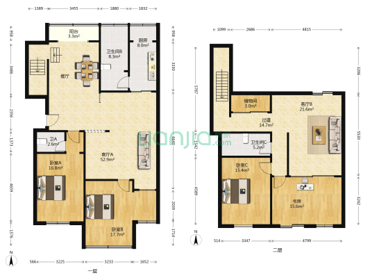 青年园 4室2厅3卫 197平方