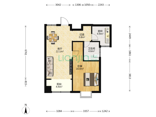 磁山温泉小镇 1室1厅1卫 74平方