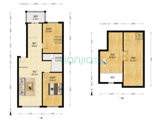 卉香花园 3室2厅1卫 92平方