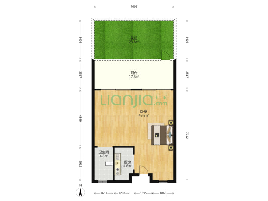 观澜湖御林山二区 1室0厅1卫 97平方