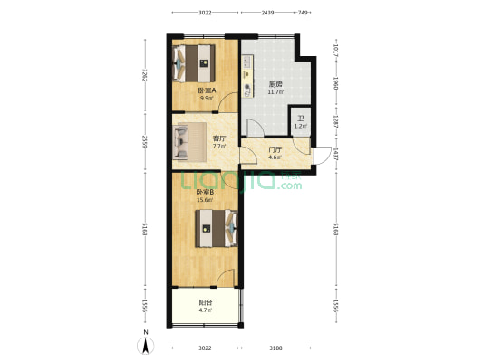 农行家属院北院 2室1厅1卫 62平方
