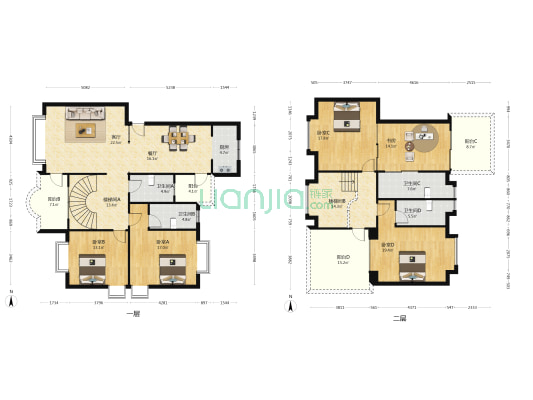 大绿地金豪花园 5室2厅4卫 217平方