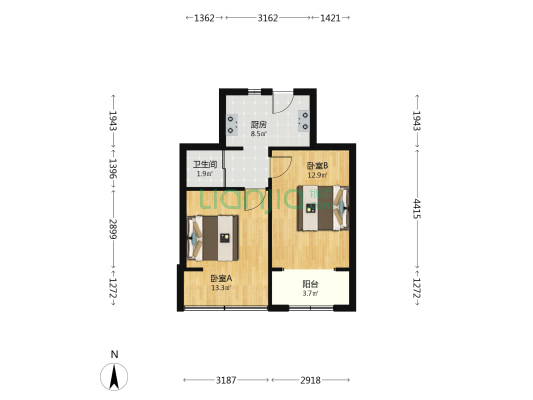 塘苗路28号 2室0厅1卫 45平方