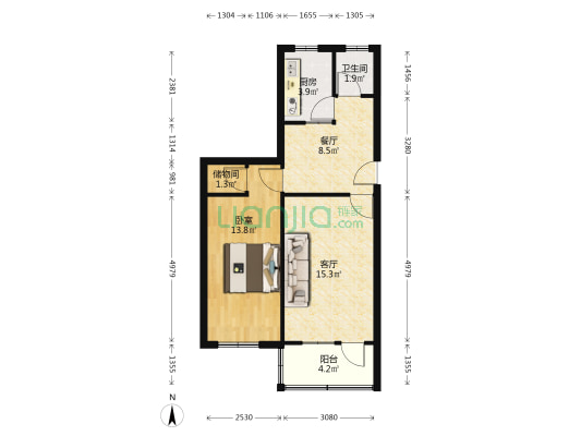 楼下就是三义，接受孩子都不用下楼，你开窗户就成-户型图