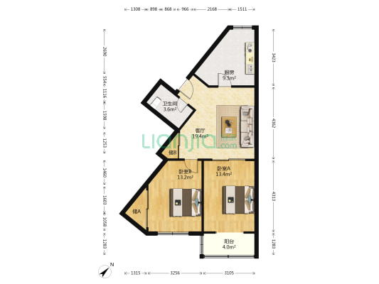 延川里(塘沽区) 2室1厅1卫 85平方