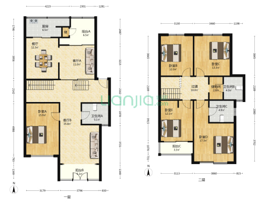 北欧阳光庭园 5室3厅3卫 200平方