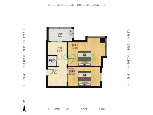 大连湾新街 2室1厅1卫 51平方
