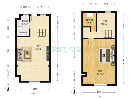 现代生活广场 1室1厅1卫 67平方