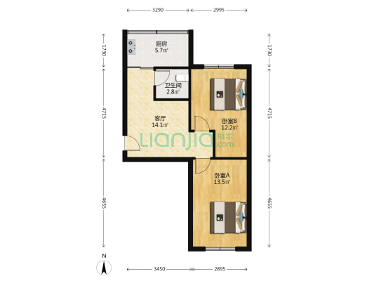 通佰小区 2室1厅1卫 61平方