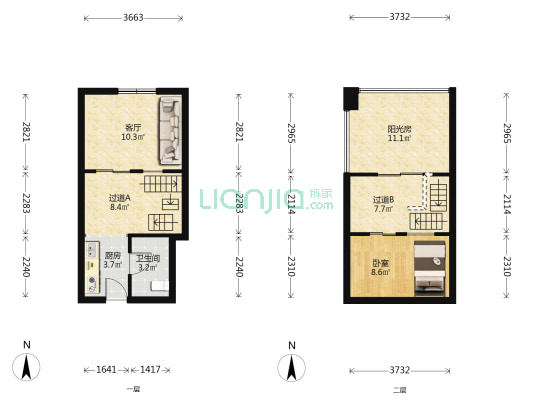 云河湾七号公馆 1室1厅1卫 25平方