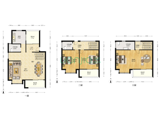 保利名苑(公寓) 3室1厅3卫 216平方