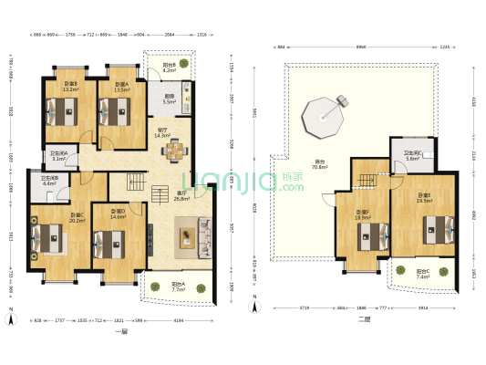 龙晟小区 6室2厅3卫 198平方