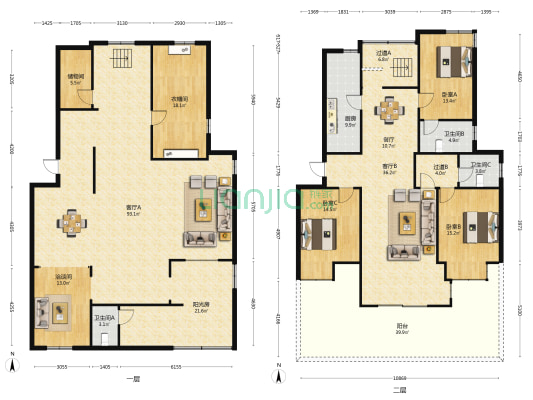 朗臻雅苑 4室3厅3卫 269平方