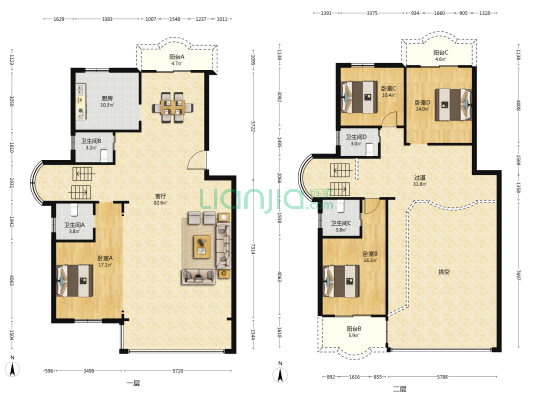 南昌市烟草公司南昌县分公司宿舍 4室1厅4卫 257平方