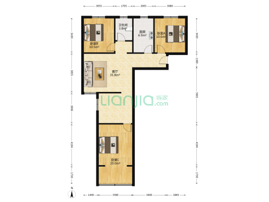 国际未来城 3室1厅1卫 117平方