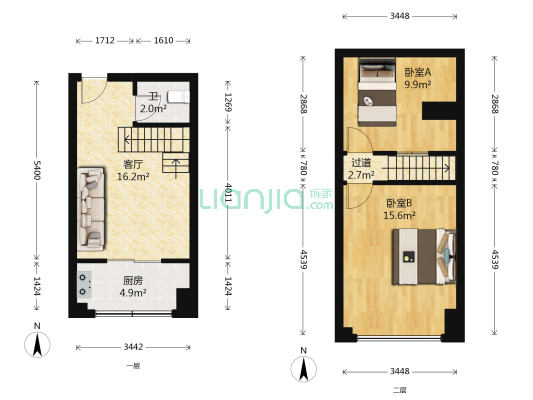嘉华鑫城 2室1厅1卫 65平方