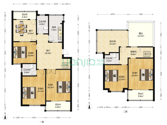 建华新村 5室2厅3卫 161平方