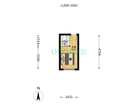东七路77号 1室0厅1卫 13平方