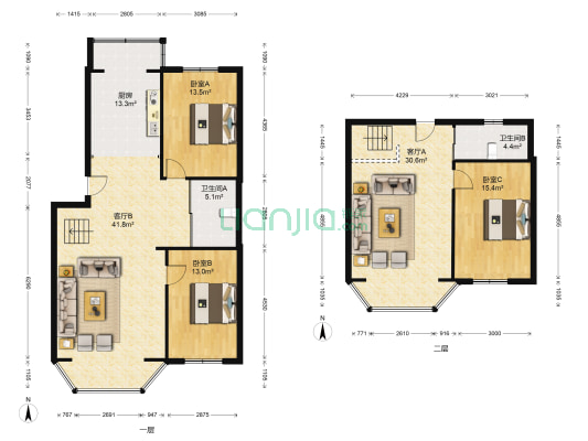 我爱我家(建阳街) 3室2厅2卫 174平方