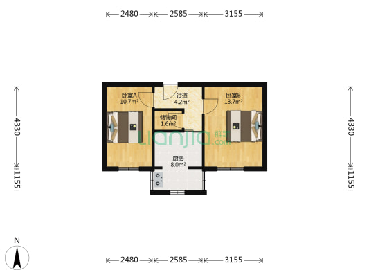 通江小区 2室0厅0卫 48平方