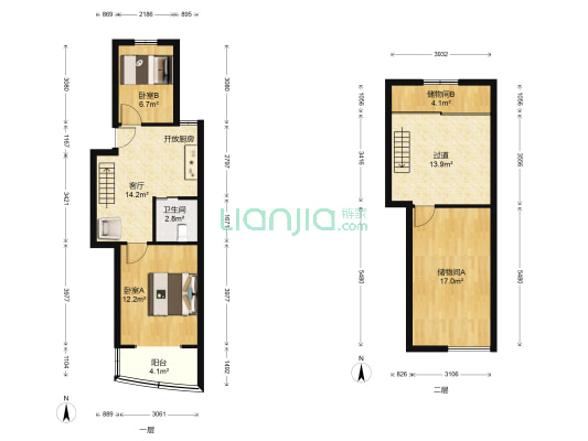 曙光里 2室1厅1卫 52平方
