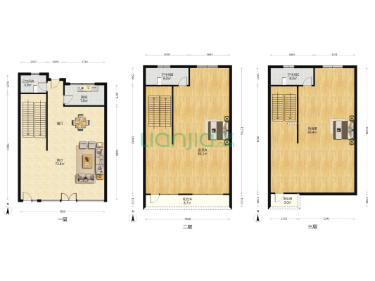 地平麓湾 2室1厅3卫 300平方