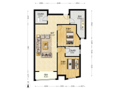 君悦广场钻石商圈 高品质社区 两室双卫-涿州君临天下御景园户型图