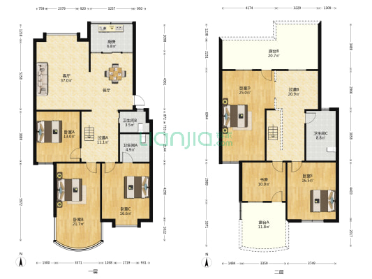 泰和公寓 6室1厅3卫 230平方