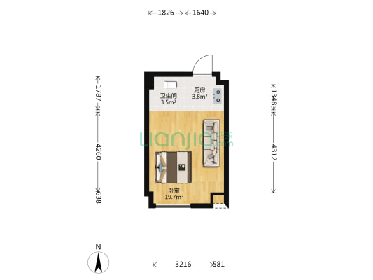 五洲国际 1室0厅1卫 41平方
