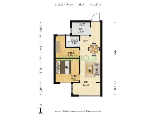 五建瑞屿轩 2室1厅1卫 60平方