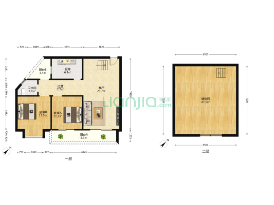 雅居园 2室1厅1卫 187平方