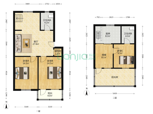 东吴北路散盘 3室1厅2卫 79平方