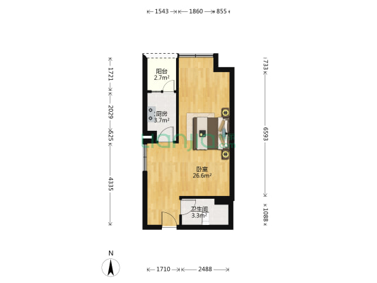 布鲁明顿广场 1室0厅1卫 47平方