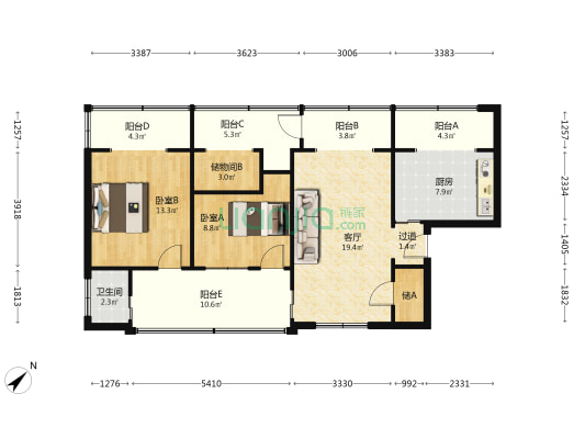 交通局家属院 2室1厅1卫 92平方