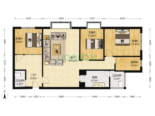 北纬31度 3室1厅2卫 112平方
