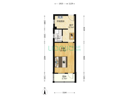 陶李王巷 1室1厅1卫 36平方