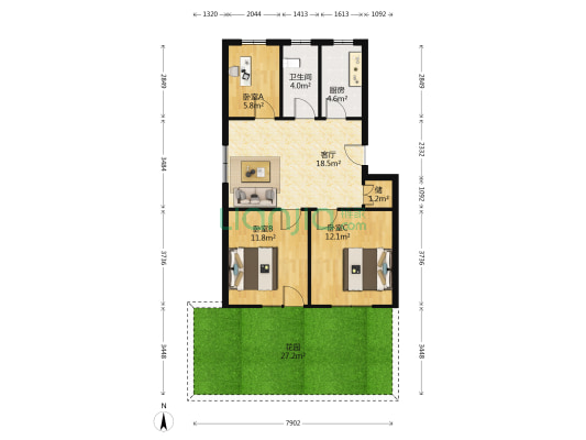 双井新村 3室1厅1卫 74平方
