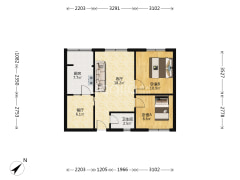 ：两房两厅一卫，采光好 总价低，带阁楼 适合刚需人-重庆龙寿路社区户型图