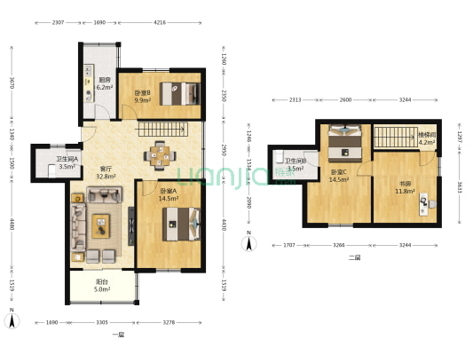 刘家浜散盘 4室1厅2卫 78平方