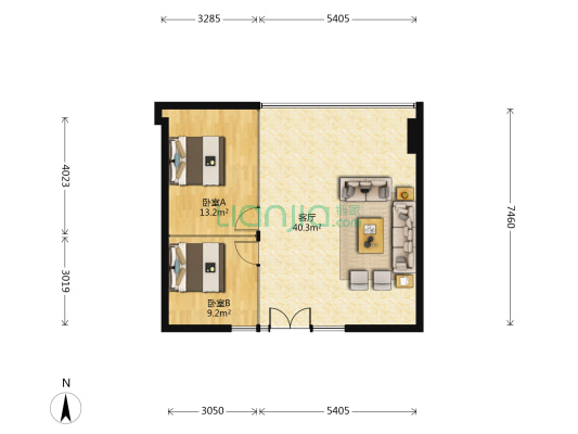 置地财富广场 2室1厅0卫 94平方