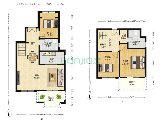 大华锦绣四季澜岸 3室1厅2卫 117平方