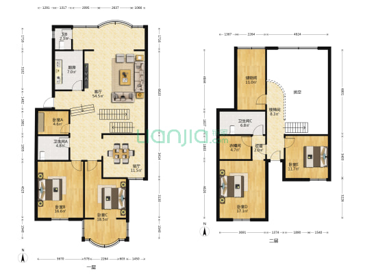 6楼还没有装电梯，出行便利 ，适合住家.顶楼花园-户型图