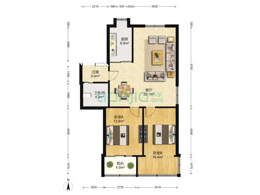 振中小区 2室1厅1卫 95平方