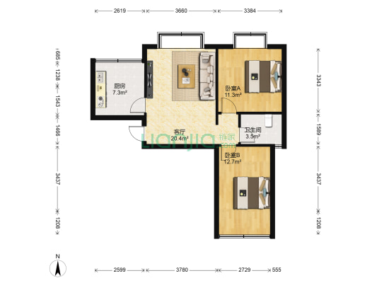红狮大道27号 2室1厅1卫 70平方