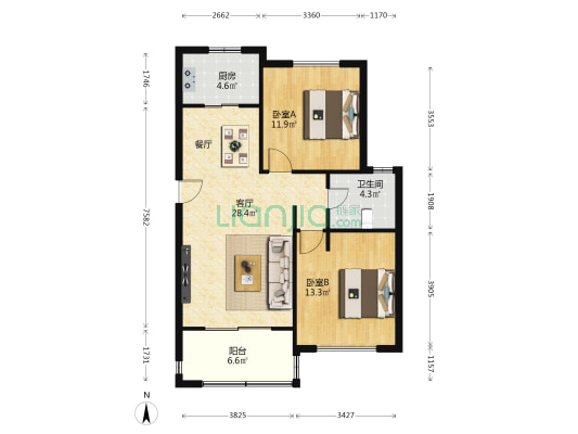 方舟苑 2室1厅1卫 94平方