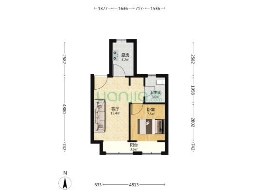 华润凯旋门 1室1厅1卫 59平方