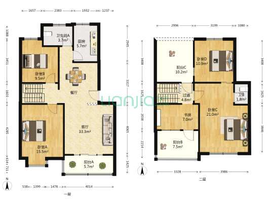 美晨雅阁 5室1厅2卫 131平方